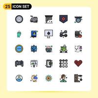 Universal Icon Symbols Group of 25 Modern Filled line Flat Colors of security cam design x security Editable Vector Design Elements