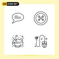 4 Creative Icons for Modern website design and responsive mobile apps 4 Outline Symbols Signs on White Background 4 Icon Pack vector