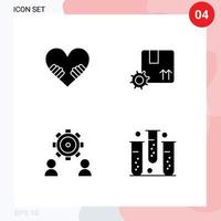 Pack of Modern Solid Glyphs Signs and Symbols for Web Print Media such as heart preference branding gear user Editable Vector Design Elements