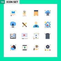 Universal Icon Symbols Group of 16 Modern Flat Colors of upload server thinking hosting shorts Editable Pack of Creative Vector Design Elements