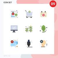 Pack of 9 Modern Flat Colors Signs and Symbols for Web Print Media such as business imac calendar device computer Editable Vector Design Elements