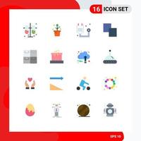 Mobile Interface Flat Color Set of 16 Pictograms of rolls copy plant clone health Editable Pack of Creative Vector Design Elements