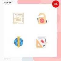 Set of 4 Modern UI Icons Symbols Signs for business market analysis pertinent sale data Editable Vector Design Elements