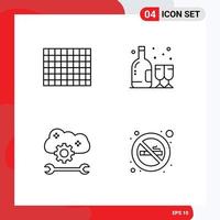 User Interface Pack of 4 Basic Filledline Flat Colors of candy cloud service configure alcohol bottle cloud sync settings Editable Vector Design Elements