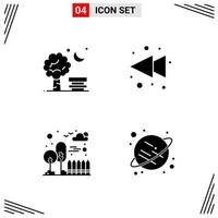 4 Icons Solid Style Grid Based Creative Glyph Symbols for Website Design Simple Solid Icon Signs Isolated on White Background 4 Icon Set vector