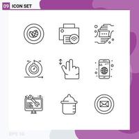 9 Creative Icons Modern Signs and Symbols of fast cycle printer agile perspective Editable Vector Design Elements