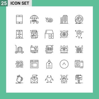 Pictogram Set of 25 Simple Lines of diagram analytics easter analysis office Editable Vector Design Elements
