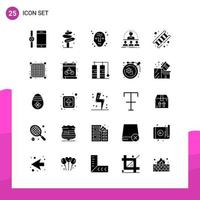 Glyph Icon set Pack of 25 Solid Icons isolated on White Background for responsive Website Design Print and Mobile Applications vector