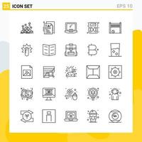 Collection of 25 Universal Line Icons Icon Set for Web and Mobile vector