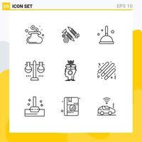 9 Outline concept for Websites Mobile and Apps sousveillance test flask broom laboratory glassware chemical laboratory Editable Vector Design Elements