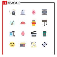 16 Creative Icons Modern Signs and Symbols of calender makeup decoration face brush beauty Editable Pack of Creative Vector Design Elements