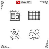 4 Icons Line Style Grid Based Creative Outline Symbols for Website Design Simple Line Icon Signs Isolated on White Background 4 Icon Set vector