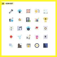 Stock Vector Icon Pack of 25 Line Signs and Symbols for money dollar data currency support Editable Vector Design Elements