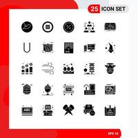 25 Thematic Vector Solid Glyphs and Editable Symbols of distribution delegate commerce assignment market Editable Vector Design Elements