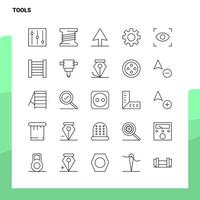 conjunto de iconos de línea de herramientas conjunto 25 iconos diseño de estilo minimalista vectorial conjunto de iconos negros paquete de pictogramas lineales vector