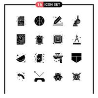 16 iconos creativos signos y símbolos modernos de documento científico lápiz tubo laboratorio elementos de diseño vectorial editables vector