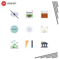 9 Universal Flat Colors Set for Web and Mobile Applications spider halloween estate hide circle Editable Vector Design Elements