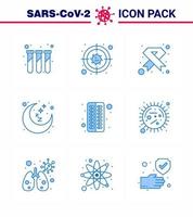 conjunto de iconos de prevención de coronavirus 2019ncov covid19 tiempo de descanso noche sida cinta de luna coronavirus viral 2019nov elementos de diseño de vector de enfermedad