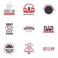 happy fathers day 9 Black and Pink text design Vector calligraphy Typography poster Usable as background Editable Vector Design Elements