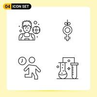 4 Creative Icons for Modern website design and responsive mobile apps 4 Outline Symbols Signs on White Background 4 Icon Pack vector