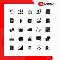 símbolos de iconos universales grupo de 25 glifos sólidos modernos de dinero crédito tarjeta de vida hombre elementos de diseño vectorial editables vector