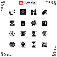 16 iconos creativos signos y símbolos modernos de búsqueda de conferencias de seminarios elementos de diseño de vectores editables de precio porcentual