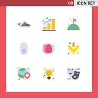 Modern Set of 9 Flat Colors and symbols such as easter wireless coins mouse flag Editable Vector Design Elements