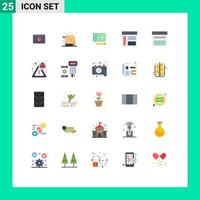 Modern Set of 25 Flat Colors and symbols such as communication sidebar mobile left communication Editable Vector Design Elements