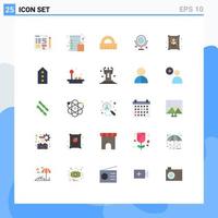 Group of 25 Modern Flat Colors Set for farming agriculture architecture heard love Editable Vector Design Elements