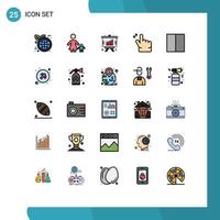 Set of 25 Modern UI Icons Symbols Signs for arrows layout analysis grid hand Editable Vector Design Elements