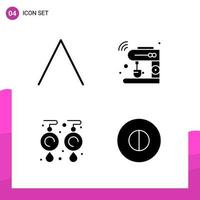 Glyph Icon set Pack of 4 Solid Icons isolated on White Background for responsive Website Design Print and Mobile Applications vector