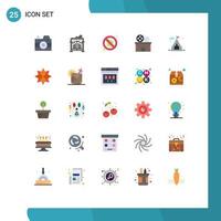 Set of 25 Modern UI Icons Symbols Signs for hobbies ticket protection theater cinema Editable Vector Design Elements
