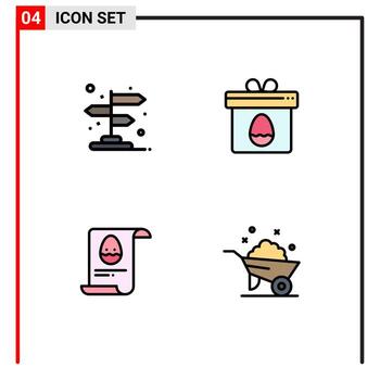 4 Creative Icons Modern Signs and Symbols of arrow data pointer egg egg Editable Vector Design Elements