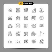 Universal Icon Symbols Group of 25 Modern Lines of event autumn eight pencil document Editable Vector Design Elements