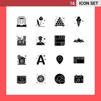 16 Creative Icons Modern Signs and Symbols of accounting cream nature cone takoyaki Editable Vector Design Elements