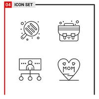 4 General Icons for website design print and mobile apps 4 Outline Symbols Signs Isolated on White Background 4 Icon Pack vector