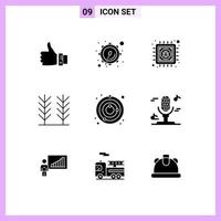 User Interface Pack of 9 Basic Solid Glyphs of satellite wheat parade food information Editable Vector Design Elements