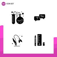 Glyph Icon set Pack of 4 Solid Icons isolated on White Background for responsive Website Design Print and Mobile Applications vector