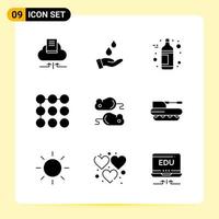 9 Creative Icons for Modern website design and responsive mobile apps 9 Glyph Symbols Signs on White Background 9 Icon Pack vector