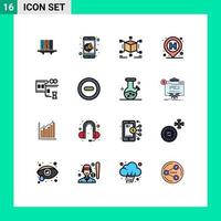 Set of 16 Modern UI Icons Symbols Signs for pin hospital marketing box jigsaw Editable Creative Vector Design Elements