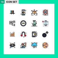 Set of 16 Modern UI Icons Symbols Signs for pin hospital marketing box jigsaw Editable Creative Vector Design Elements