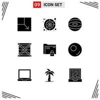 9 Solid Glyph concept for Websites Mobile and Apps password data planet programing design Editable Vector Design Elements