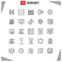 25 Icons Line Style Grid Based Creative Outline Symbols for Website Design Simple Line Icon Signs Isolated on White Background 25 Icon Set vector