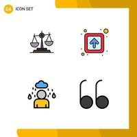 4 Creative Icons Modern Signs and Symbols of balance forward justice scale signs Editable Vector Design Elements