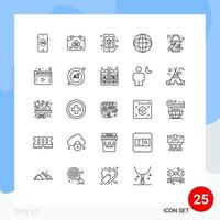 Universal Icon Symbols Group of 25 Modern Lines of bucket internet online sale location real estate Editable Vector Design Elements