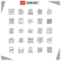 25 Icons Line Style Grid Based Creative Outline Symbols for Website Design Simple Line Icon Signs Isolated on White Background 25 Icon Set vector