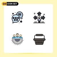 4 Creative Icons Modern Signs and Symbols of premium group direction man management Editable Vector Design Elements