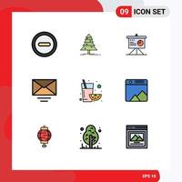 9 Creative Icons Modern Signs and Symbols of image juice analytics fruit email Editable Vector Design Elements