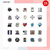 25 iconos creativos, signos y símbolos modernos de teléfonos inteligentes Android, ropa de teléfono táctil, elementos de diseño vectorial editables vector