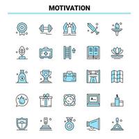 25 motivación conjunto de iconos negros y azules diseño de iconos creativos y plantilla de logotipo vector